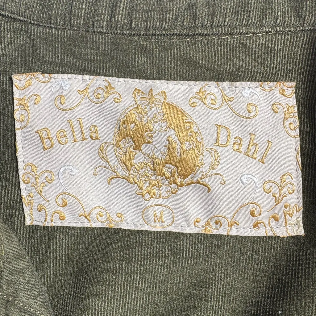Bella Dahl Olive Green Corduroy Utility Western Style Button Down Shirt | M - Image 9