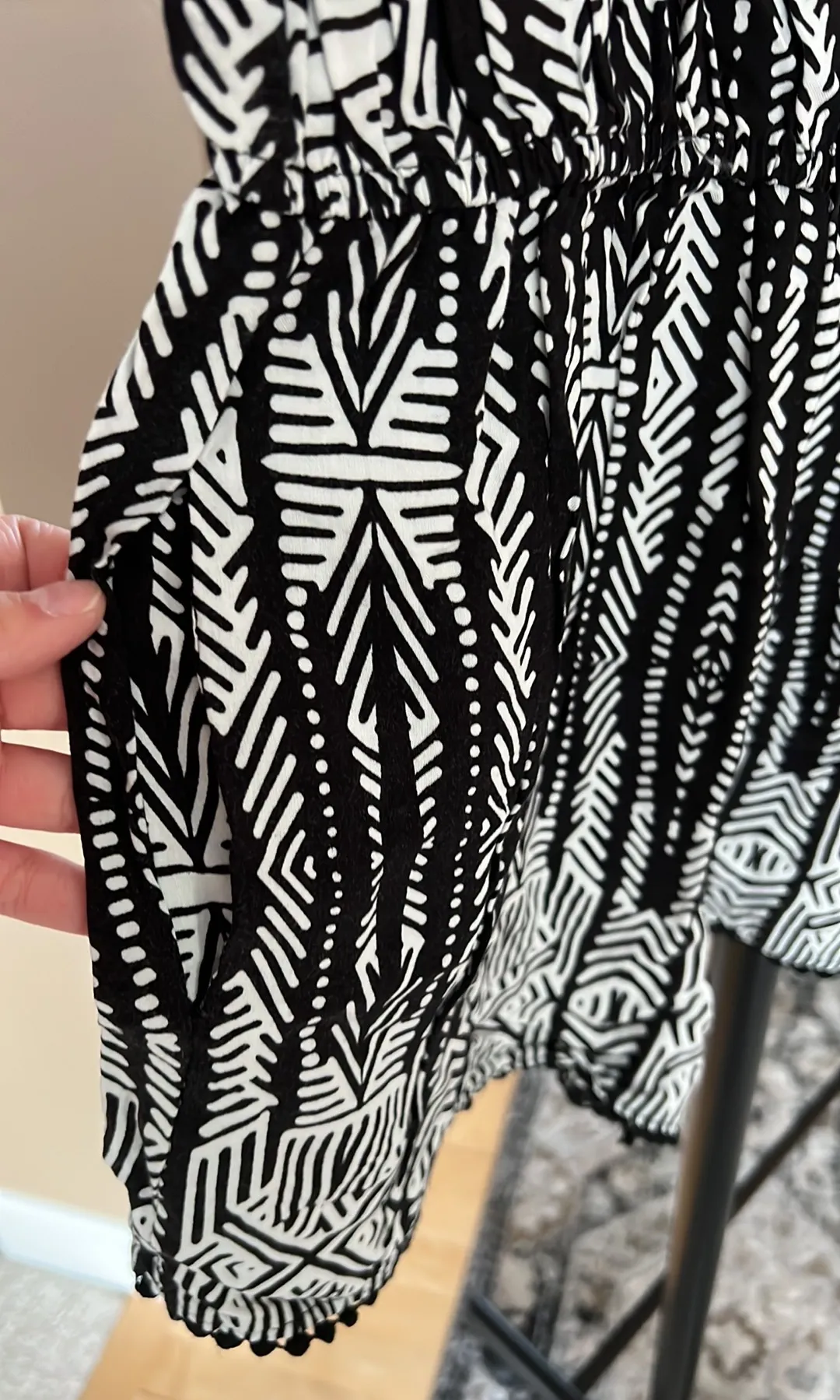 Black & White Print Romper - Image 3