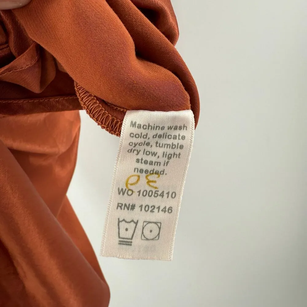 MICHAEL STARS Skirt SZ Medium Leila Bias Cut Midi NWOT Toffee Satin Pull On NEW - Image 13