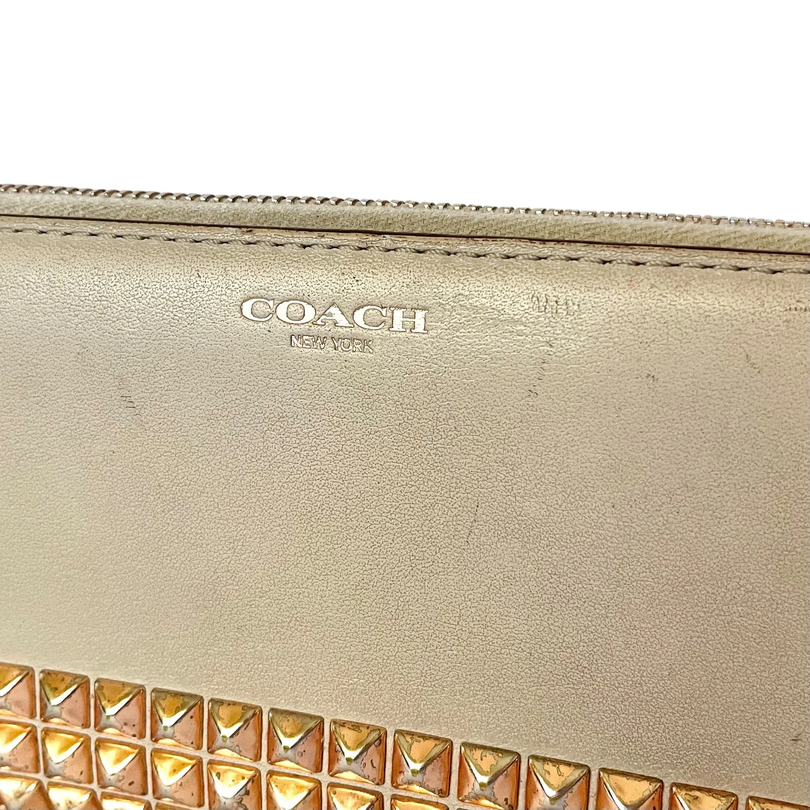 Coach Legacy Studded Accordion Parchment Leather Zip Wallet #F50467 - Image 7