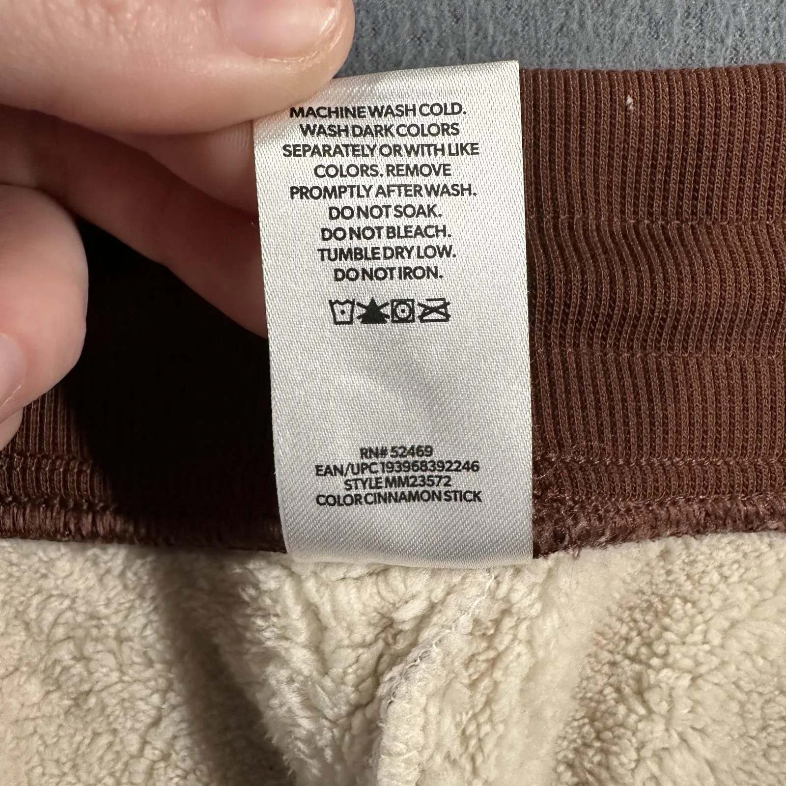 Members Mark Sherpa Lined Jogger Pants Womens XXL Brown Cinnamon Stick Fleece - Image 9