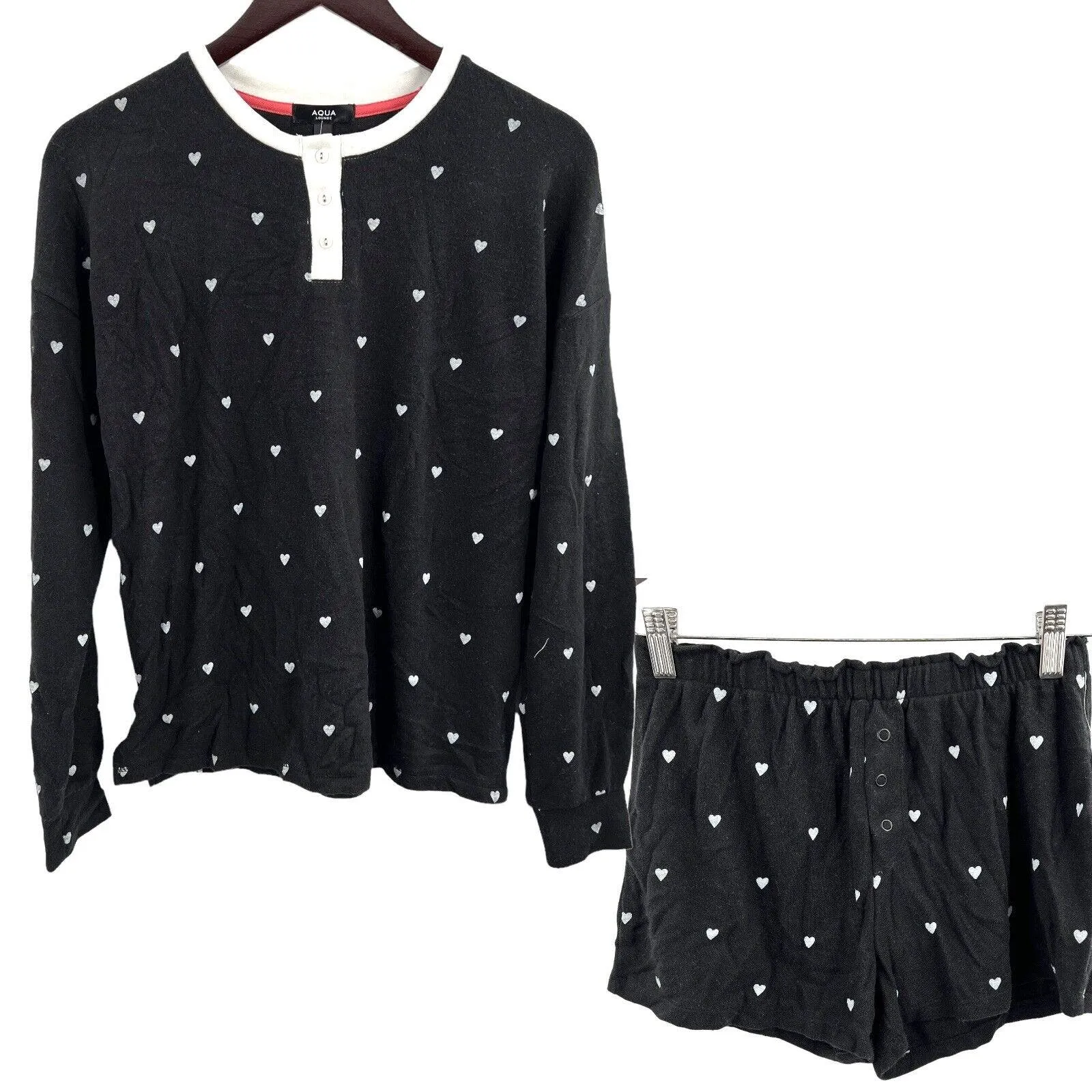 Aqua Slate Pajama Set All Over Hearts New Size‎ XL - Image 2