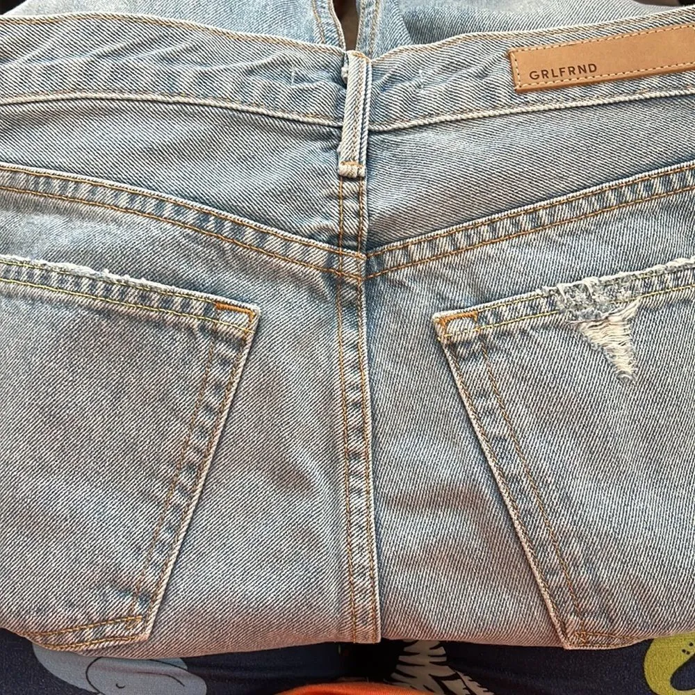 Grlfrnd High Rise‎ Karolina Cotton Distressed Straight Leg Women's Jeans size 26 - Image 9