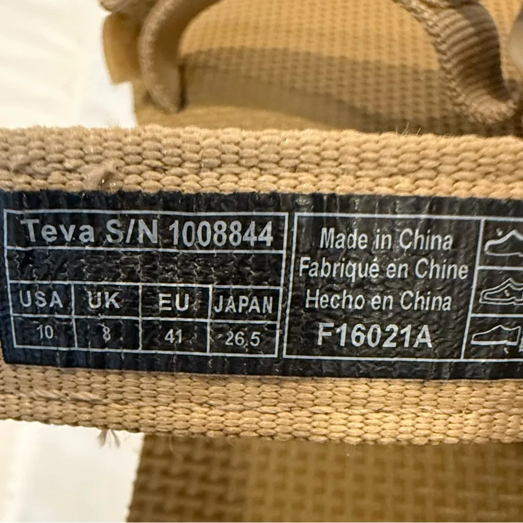 Teva Flatform Universal Sandals – Lark – Size 10 – Tan & White – 1 1/4” Platform - Image 6