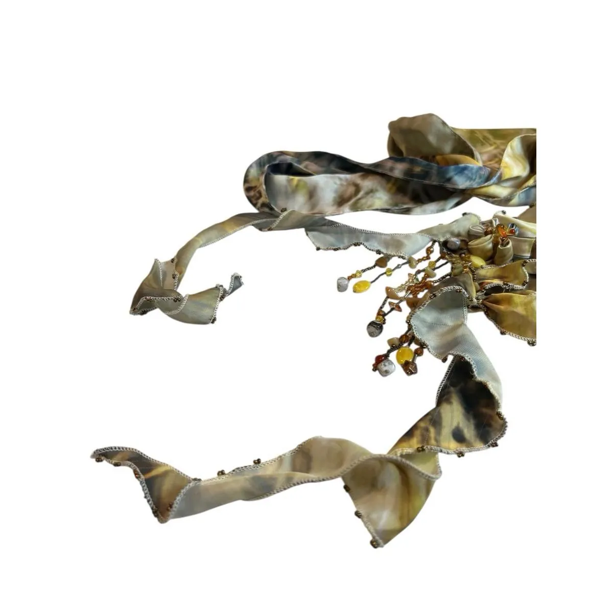 NWT VTG Mary Frances Versatile Scarf/belt 3D Multicolor Floral Beaded Tassel 60” - Image 3