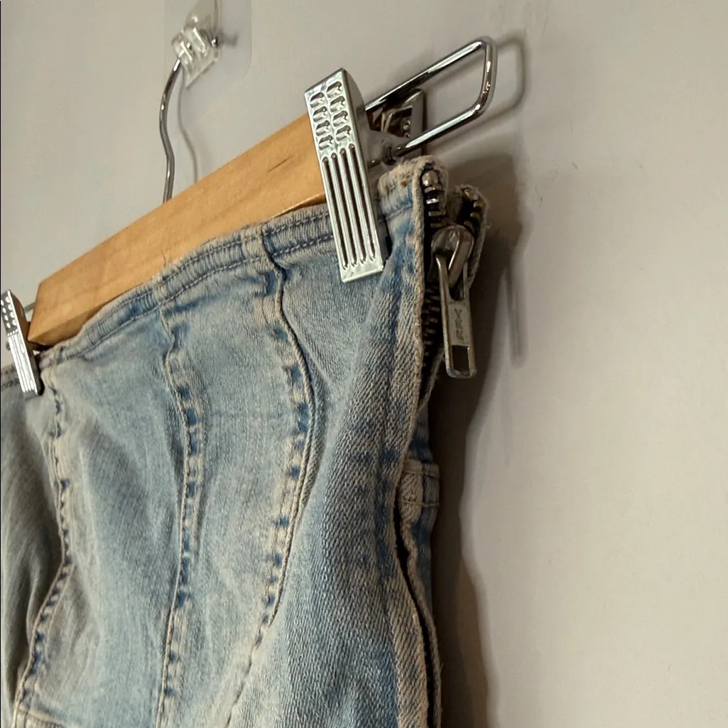 Zara Denim Crop Tube Top Corset - Image 4