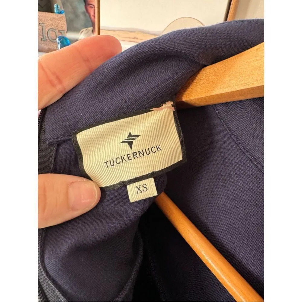 Tuckernuck Dress Women Navy Blue Cowgirl Suede Fringe Long Sleeve Size XSmall - Image 5