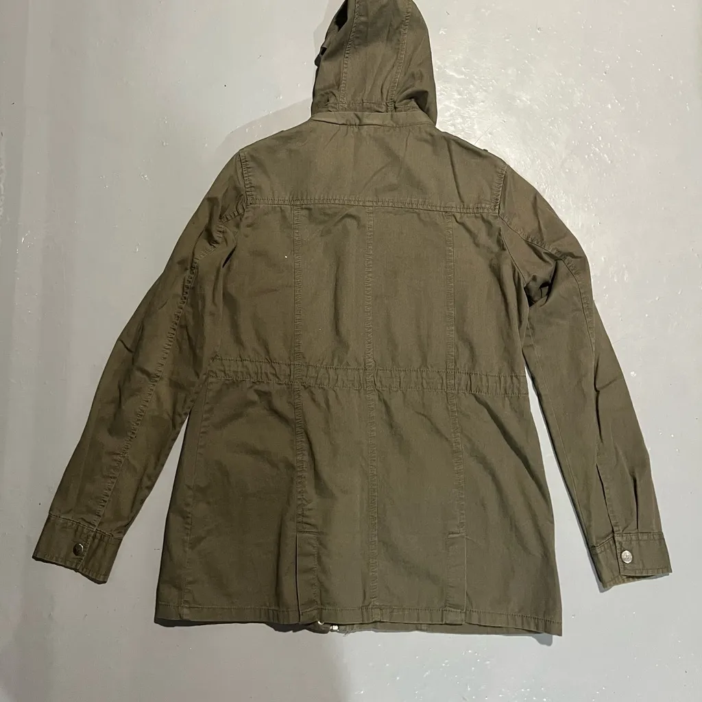 Ci Sono  Green Military Field Jacket with Hood - Image 3