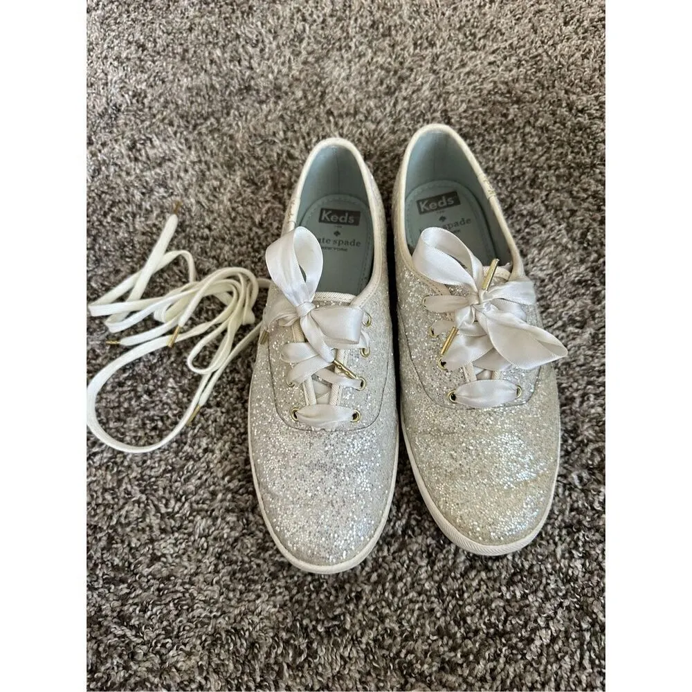 Keds Keds x kate spade new york Champion Glitter Sneaker Glitter Cream Size 7,5 - Image 2