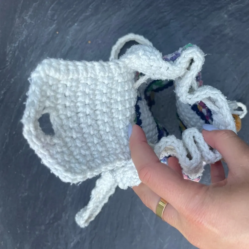 Mini crochet cream backpack - Image 3