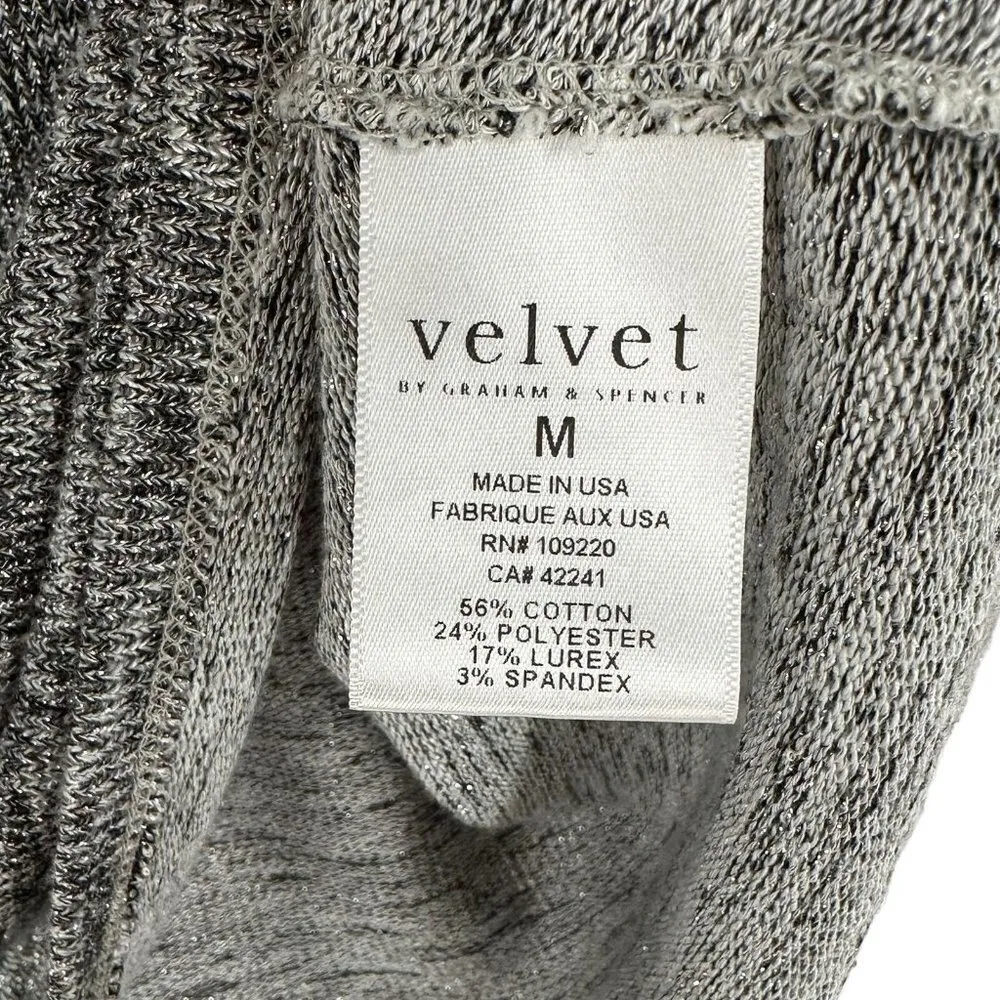 Velvet by Graham & Spencer Silver Metallic Draped Neck Sweater Size Medium - Image 4