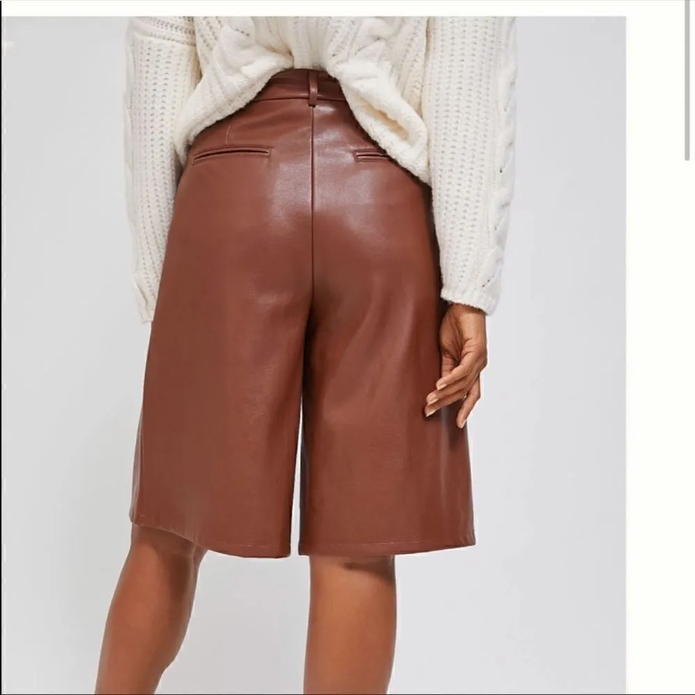 Anthropologie Avec Les Filles Davina Faux Leather Culottes-NWT - Image 4
