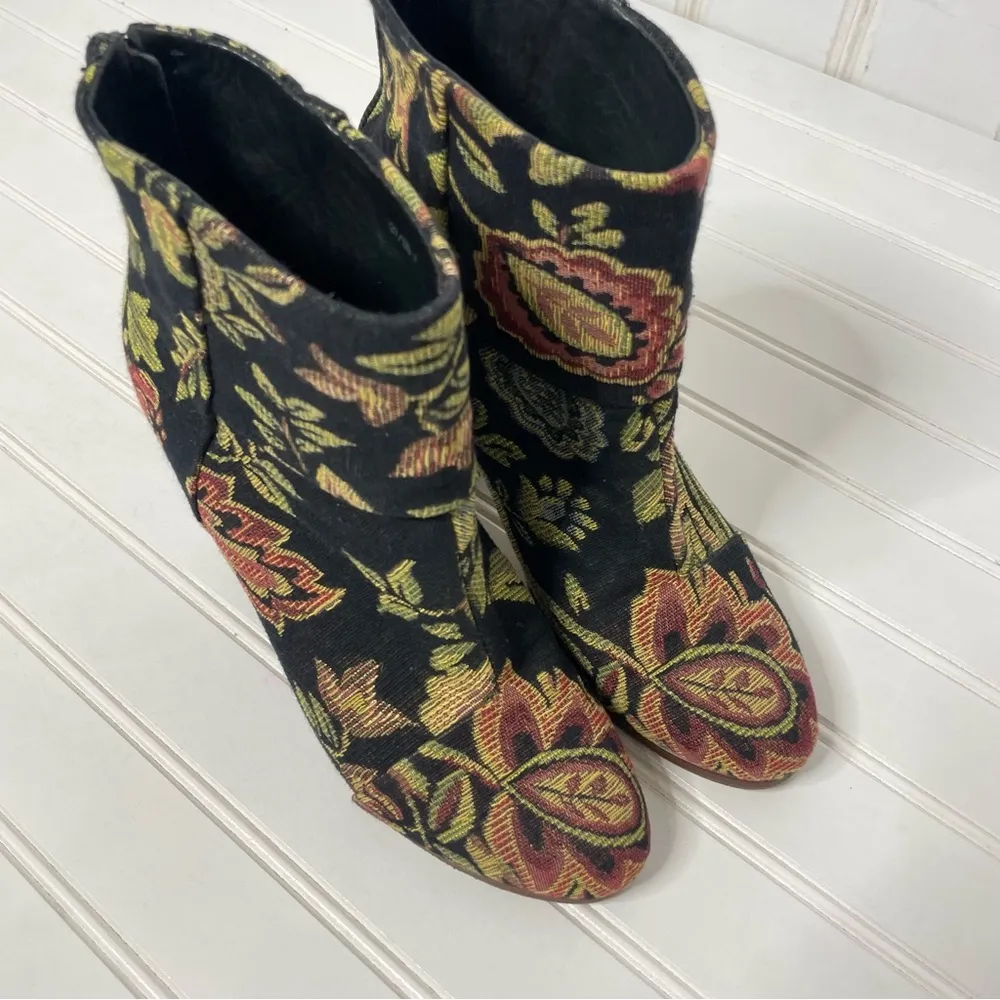 Rag Bone Floral Jacquard Booties Ankle Boots - Image 4
