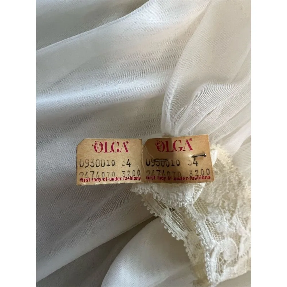 Olga Ivory Lace Nightgown Peignoir Set Size 34M Chemise Vintage, Lace, Wedding Size M - Image 14
