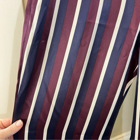 Joseph 100% Silk Pyjama Pants Wide Leg College Stripe Trousers Size 40 - Image 14