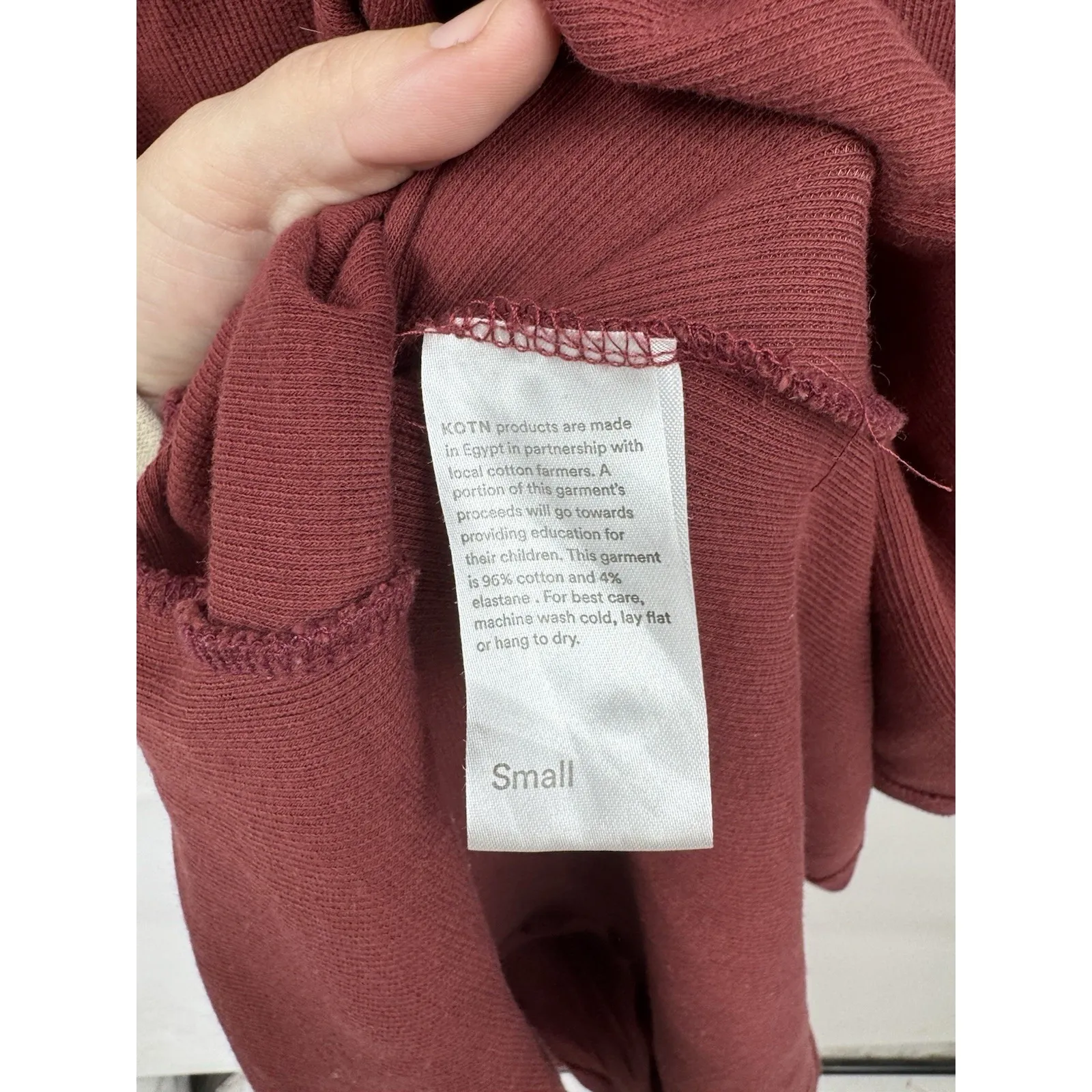 KOTN Deep V Ribbed Dress Women Small Maroon Athleisure Granolagirl Western Indie Red - Image 6