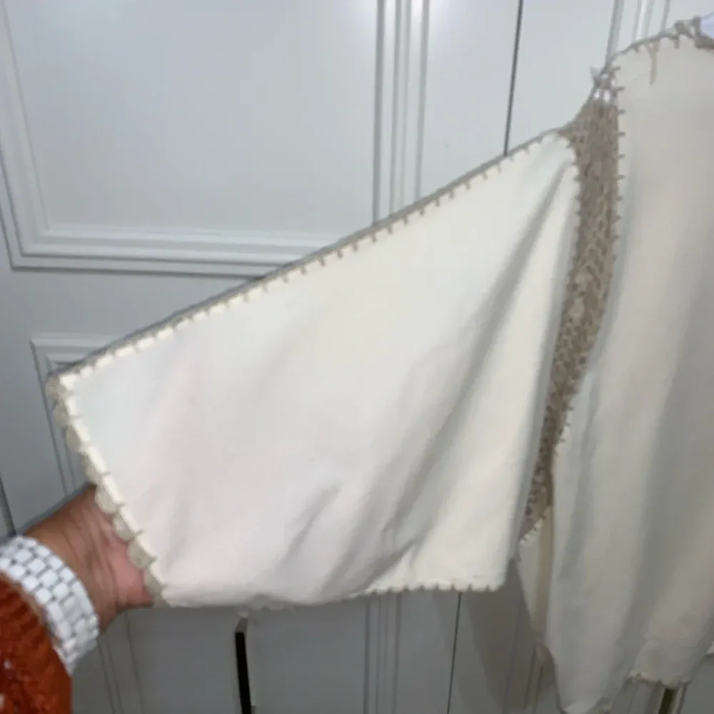 JM Pink Vintage‎ 2 pc embroidered ivory hand crochet skirt set Tan Size M - Image 10