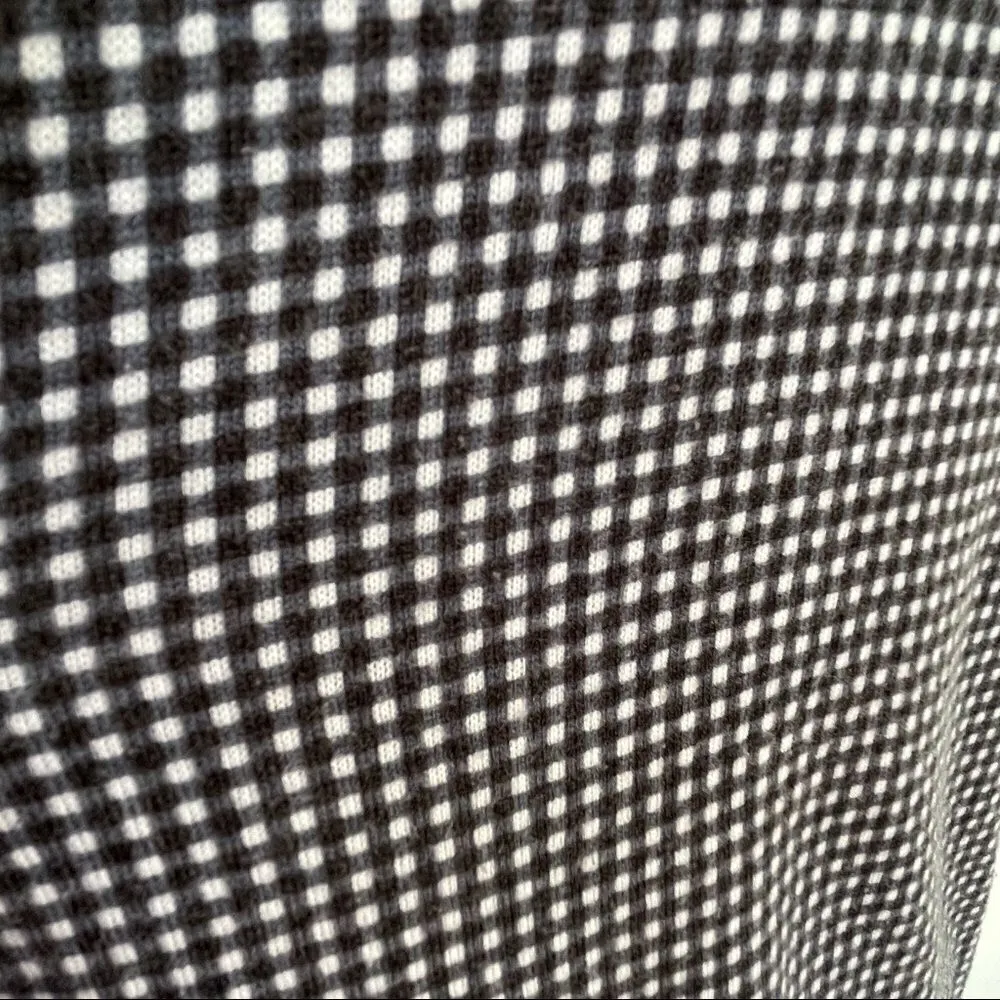 Duffield Lane Micro Gingham Cashmere Blend Sweater S Black - Image 5