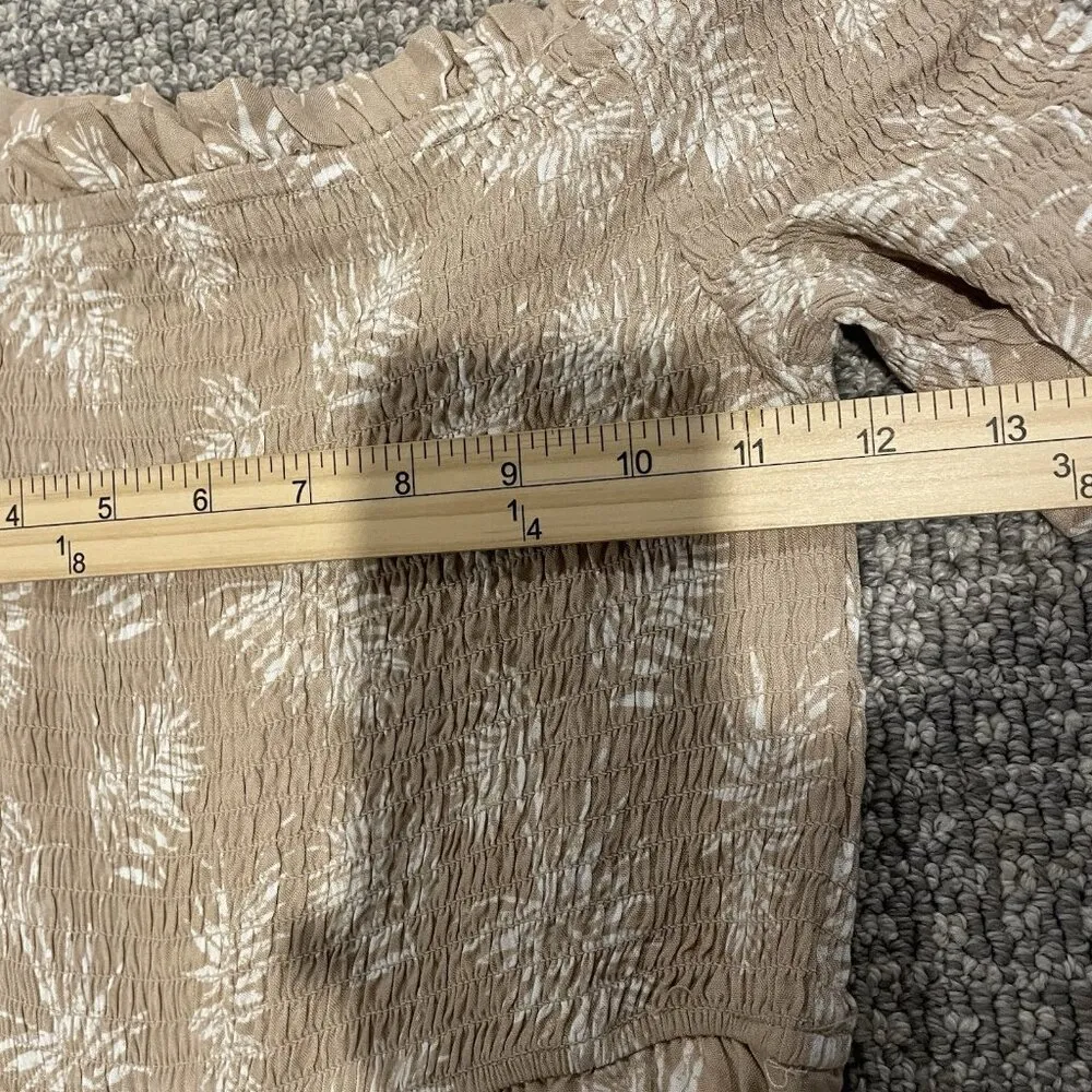 NWT Francescas Jumpsuit Womens Sz M Susanna Palm Tan White Floral Pants Stretch Size M - Image 7