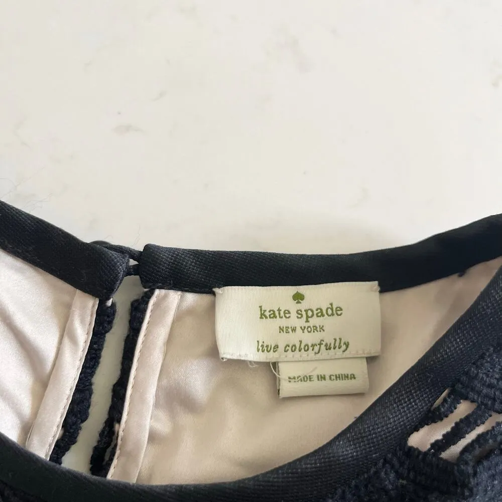 Kate Spade black cream scallop lace top size 10 - Image 9