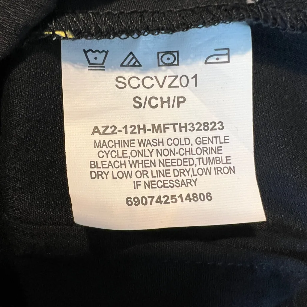 Riders By Lee Small Black Button Front Collared 3/4 Sleeve Button Cuff Shirt - Image 8