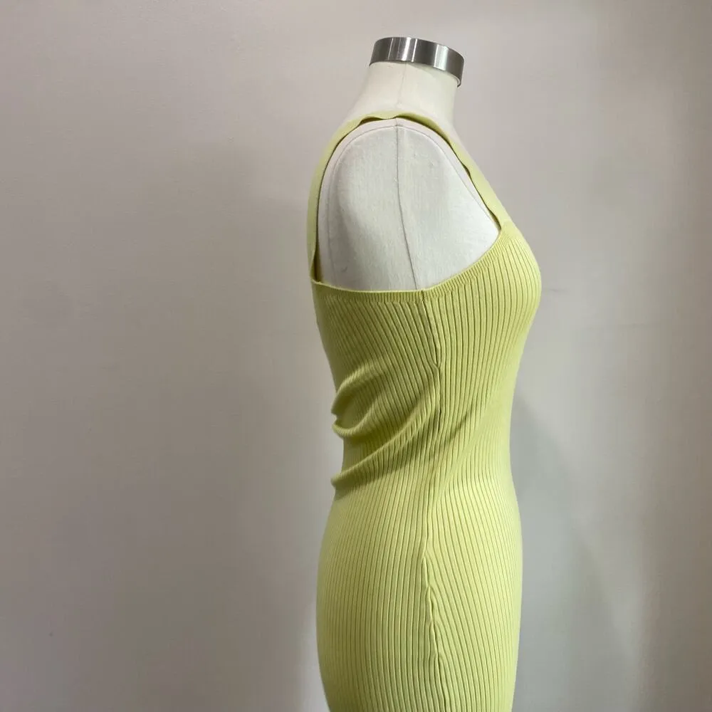 Shyanne Women's Green Western Ribbed Sweater Knit Midi Bodycon Dress Sz M - Image 8