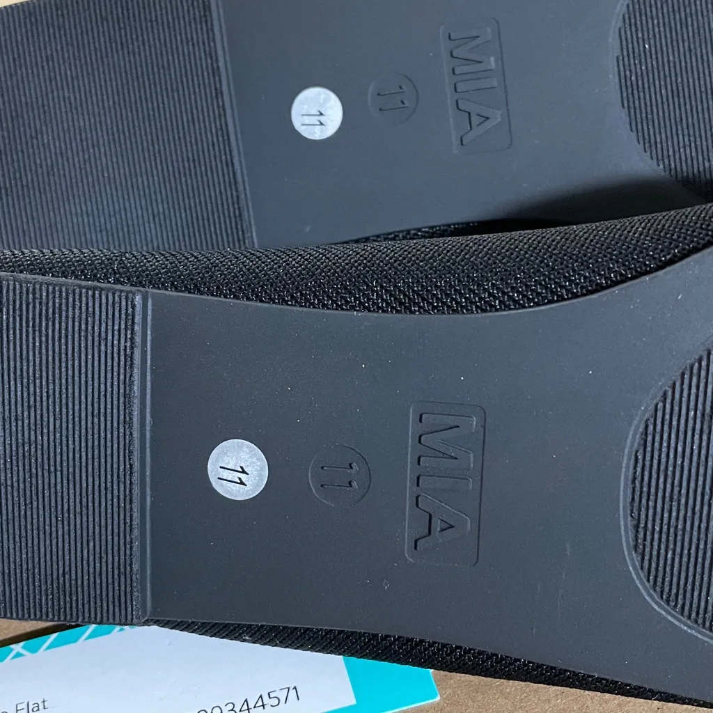 Mia Fabric Jinnie Ballet Flats Shoes Bow Tie Black Sz 11 New with tag - Image 5