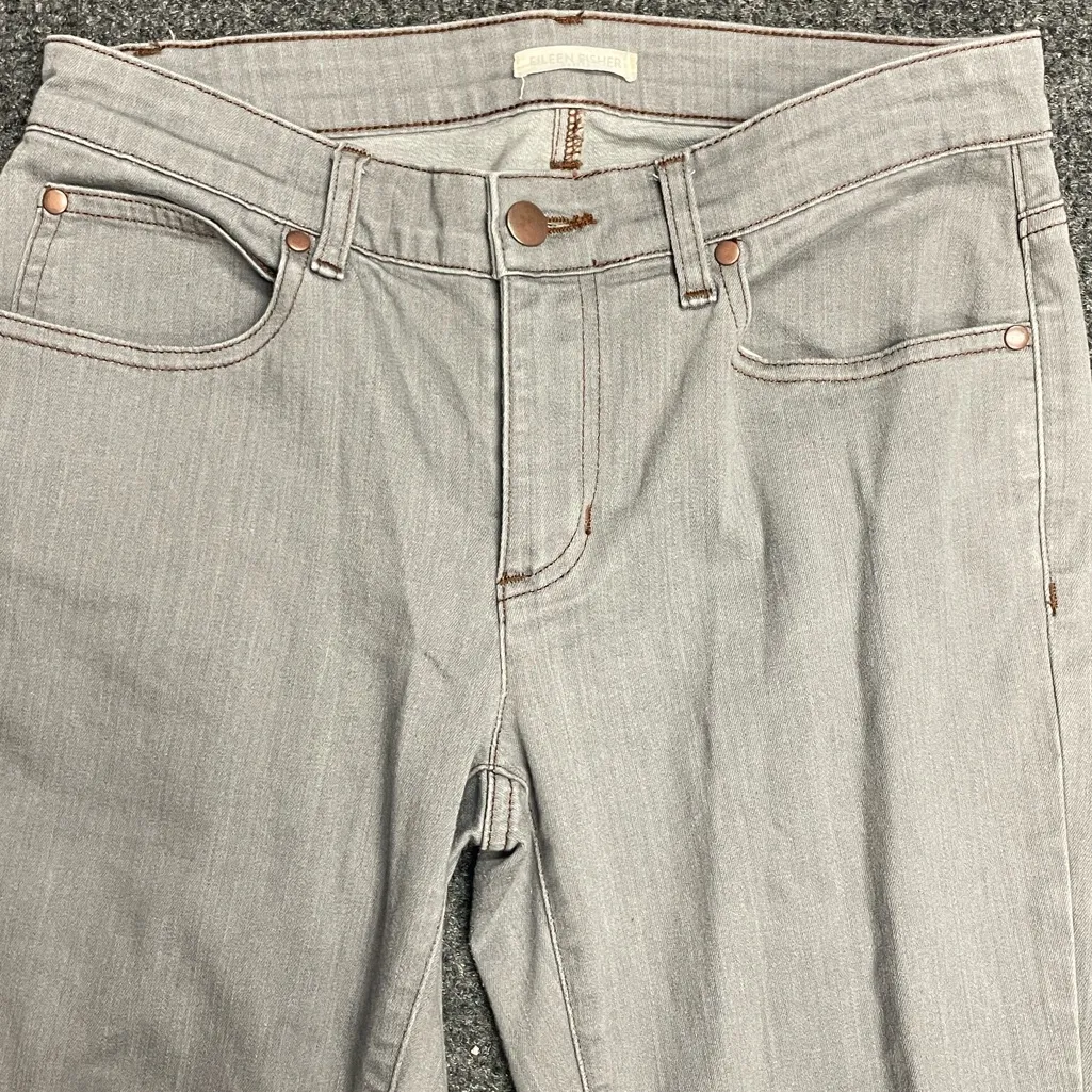 Eileen Fisher Gray greens womens size 6P Petite Short Organic Cotton - Image 2
