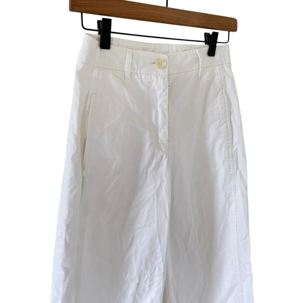 TWP The Cooper High Rise Wide Leg Flat Front Pants in White Size 2 - Image 8