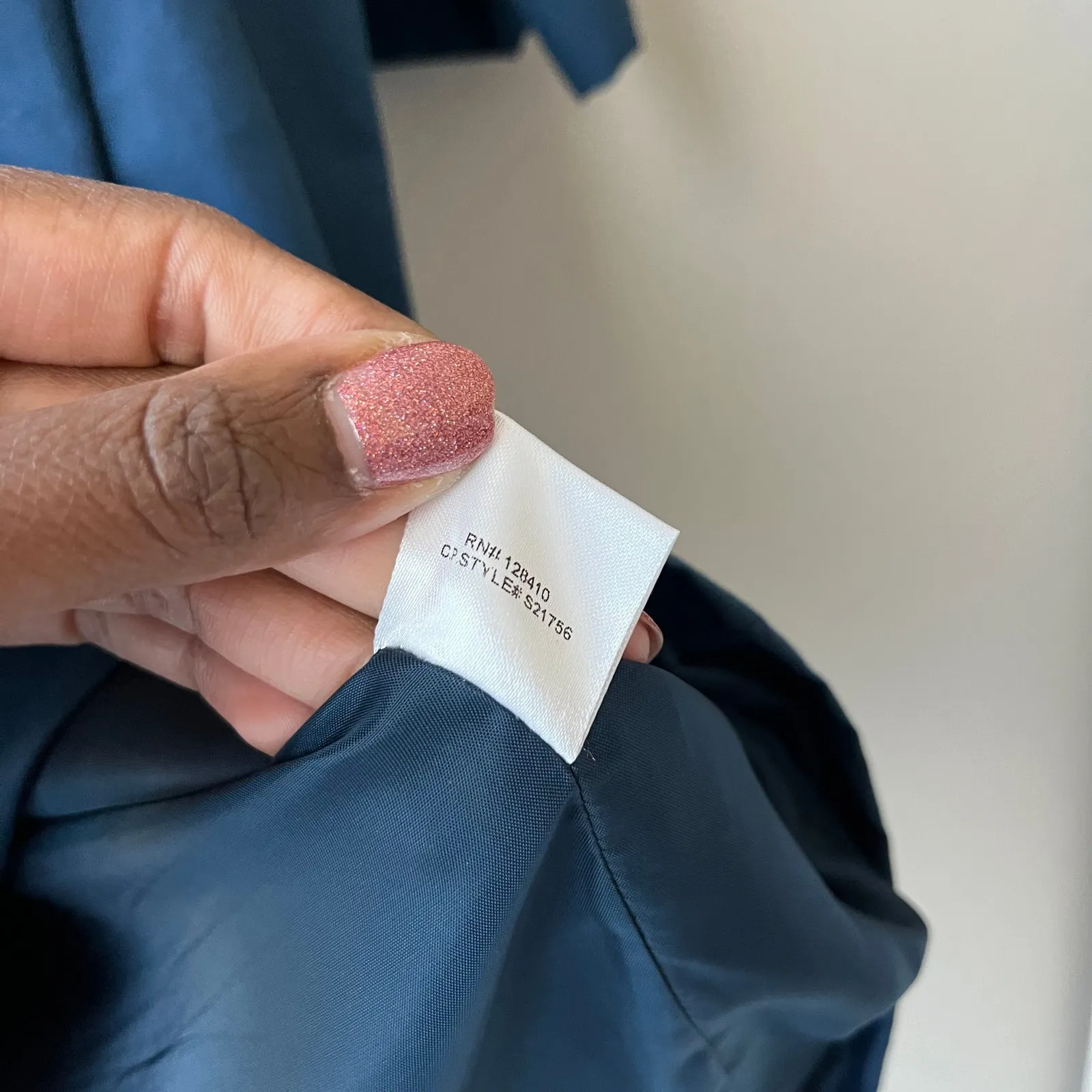 Ann Mashburn Navy Blue V-Neck 3/4 Sleeve Shift Mini Dress Women’s Size Medium - Image 12