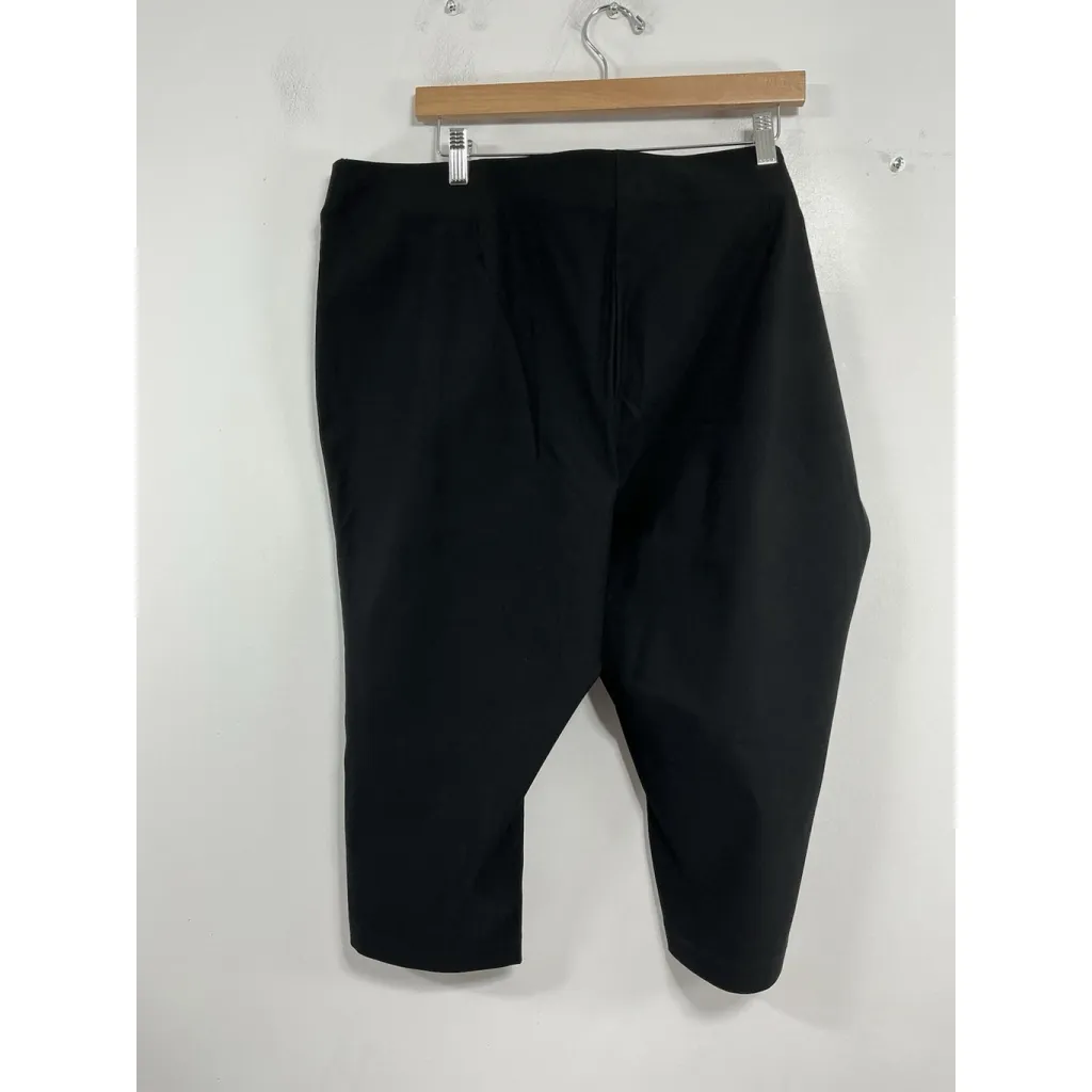Womans Excellent Worthington Pullon Capri Casual Pants 1X Black Slim Leg - Image 2