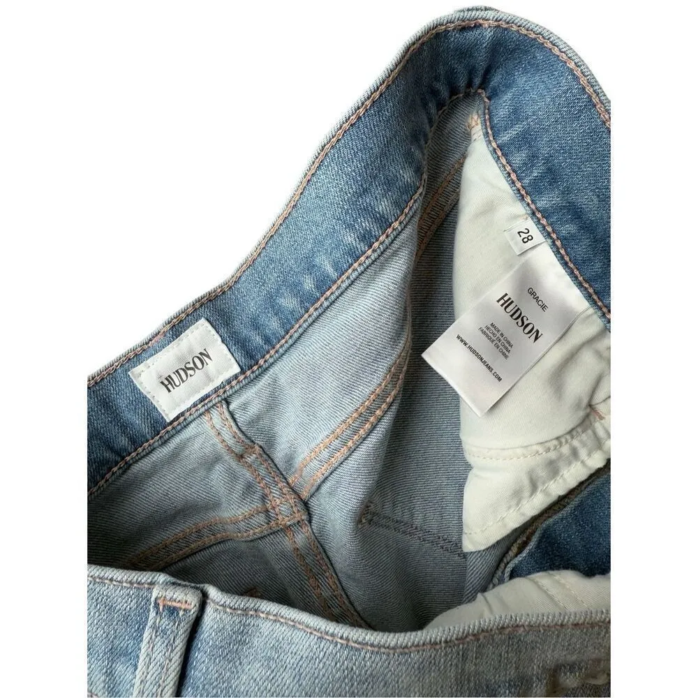 HUDSON Gracie Mid Rise Cut Off Fray Hem Denim Shorts Size 6/28 - Image 10