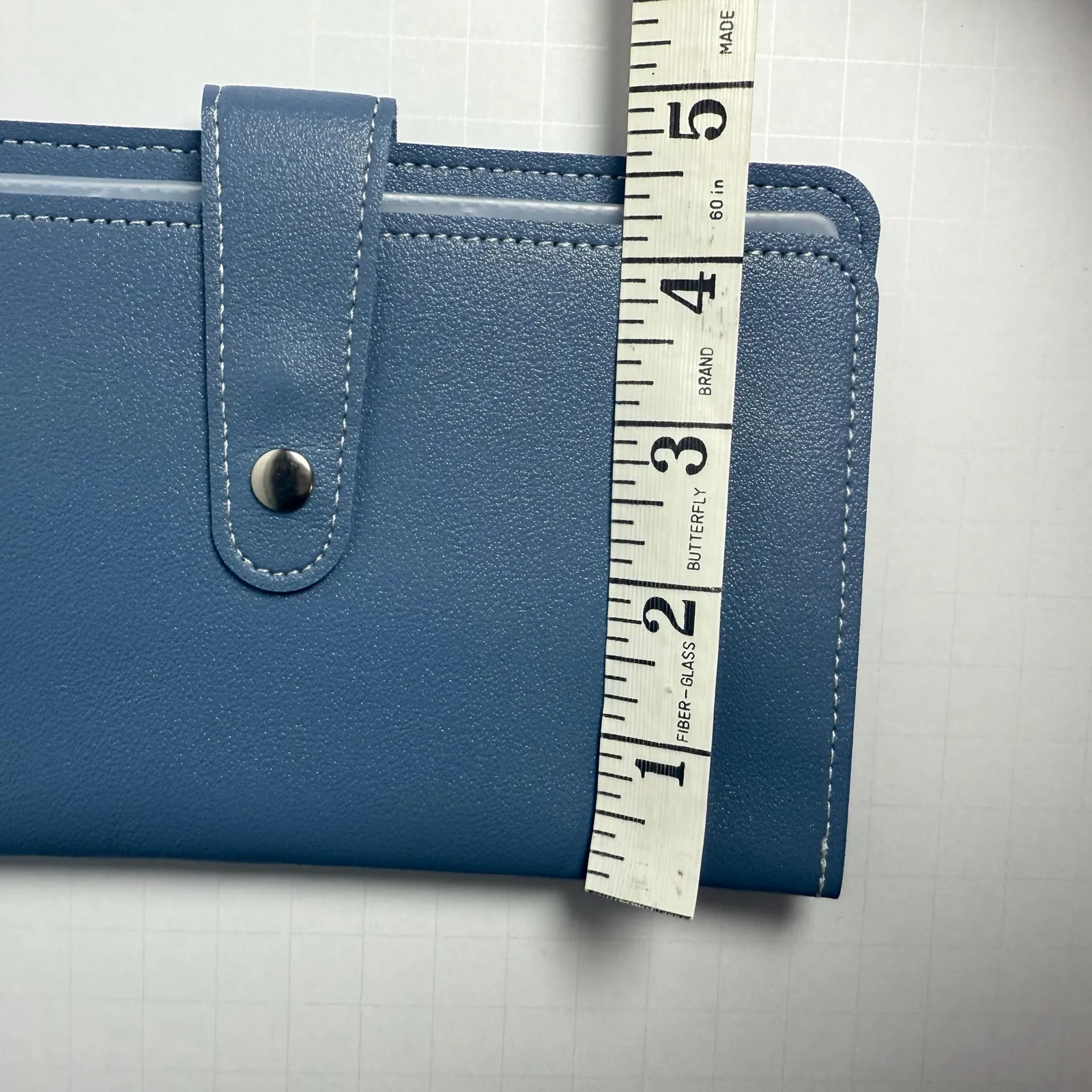 Blue PU Leather Card Holder Wallet - Image 5