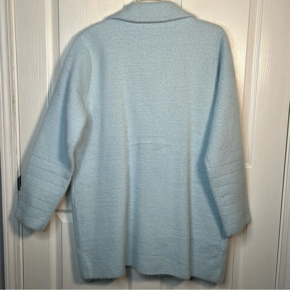 NVLT Anthropologie Light Blue Soft Short Trench Style Coat Sz XL - Image 10