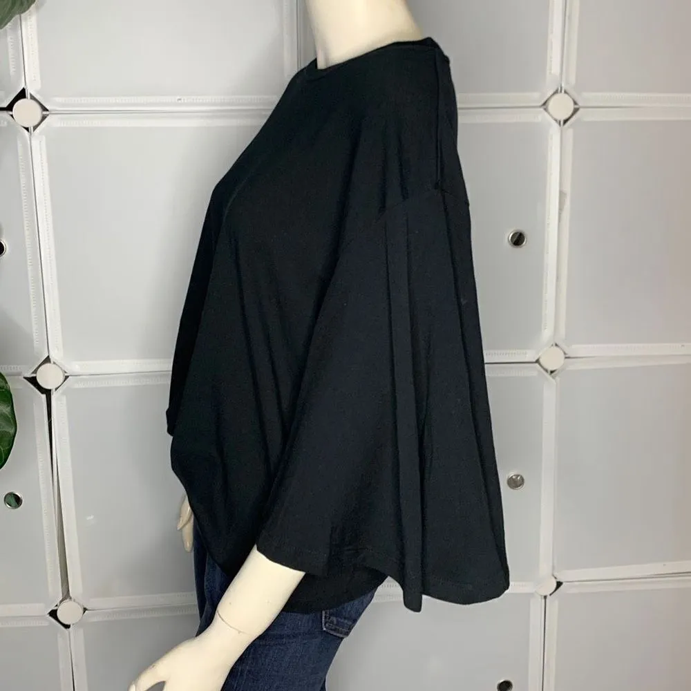 Who What Wear Black Exaggerated Ruffle Sleeve Top Size Medium - Image 6