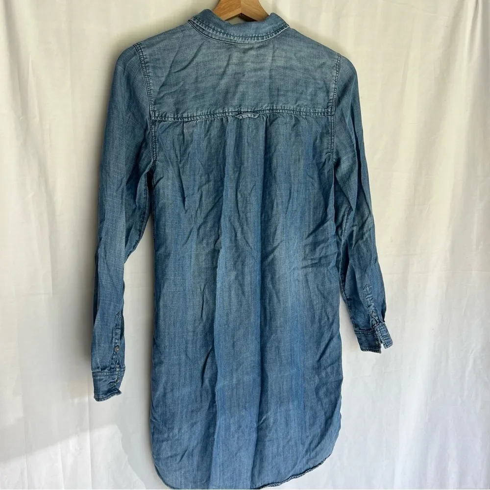 American Eagle button down chambray long sleeve shirt dress 100% Lyocell XS - Image 2