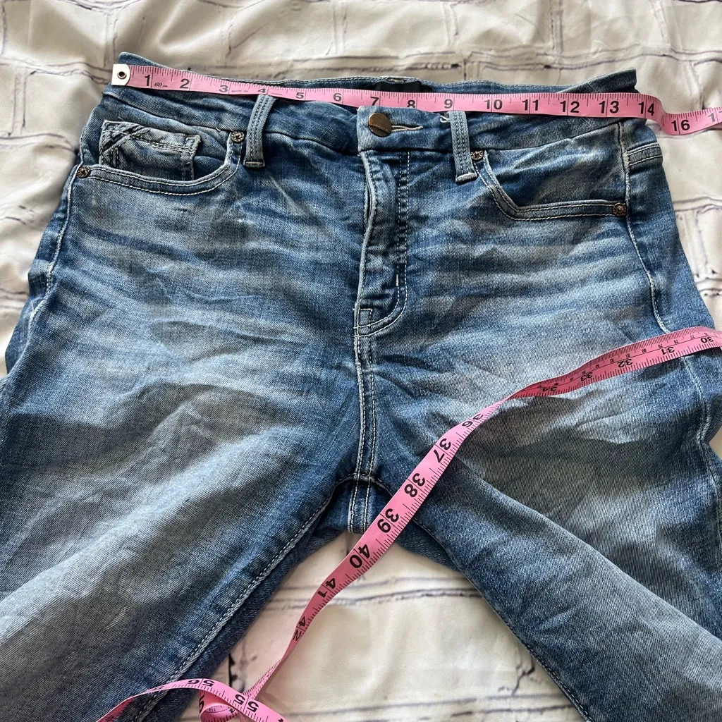 Y2K Buckle Black Ankle Skinny Jeans Women’s 27x27 Fit No. 83 Medium Wash Denim Blue Size 27 - Image 11