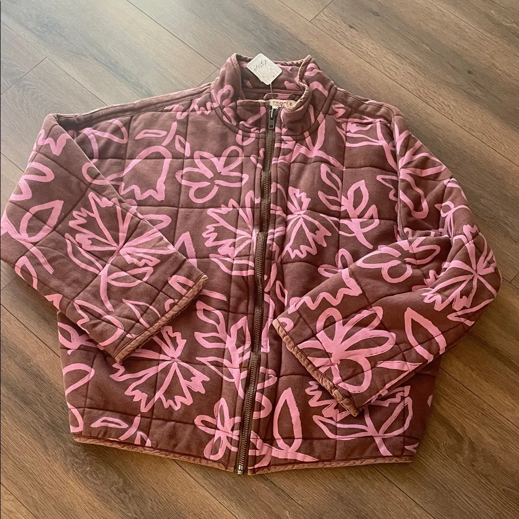 Free People Printed Dolman Jacket- Chocolate Combo - Image 3