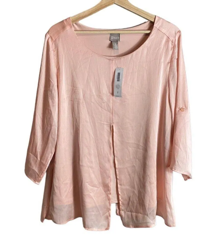 Chicos satin balet pink blouse NWT - Image 2
