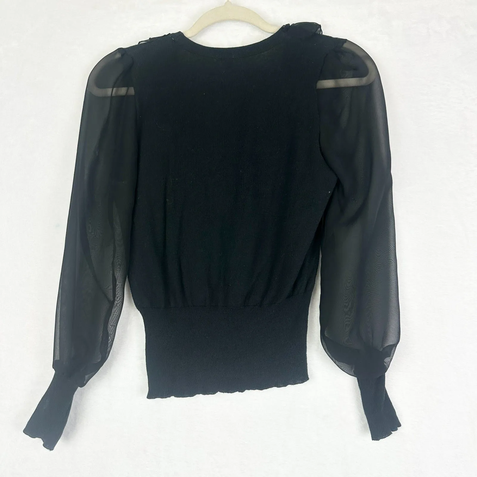 Vintage Charlotte Russe Y2K Top Small Whimsigoth Fairy Witchy Sheer Sleeve - Image 2