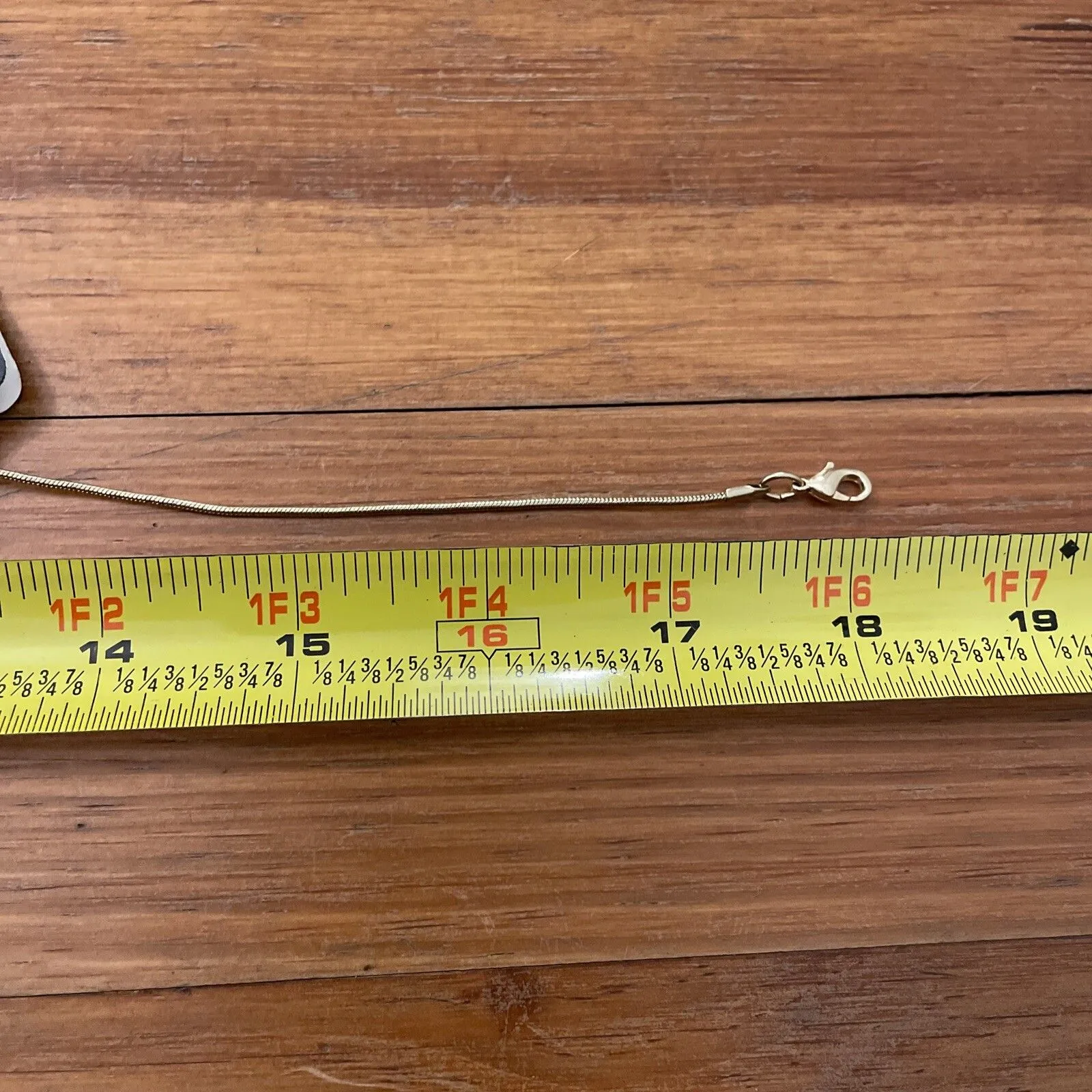 Monet Gold Tone Metal Snake Chain Necklace with Crystal pendant NEW - Image 8