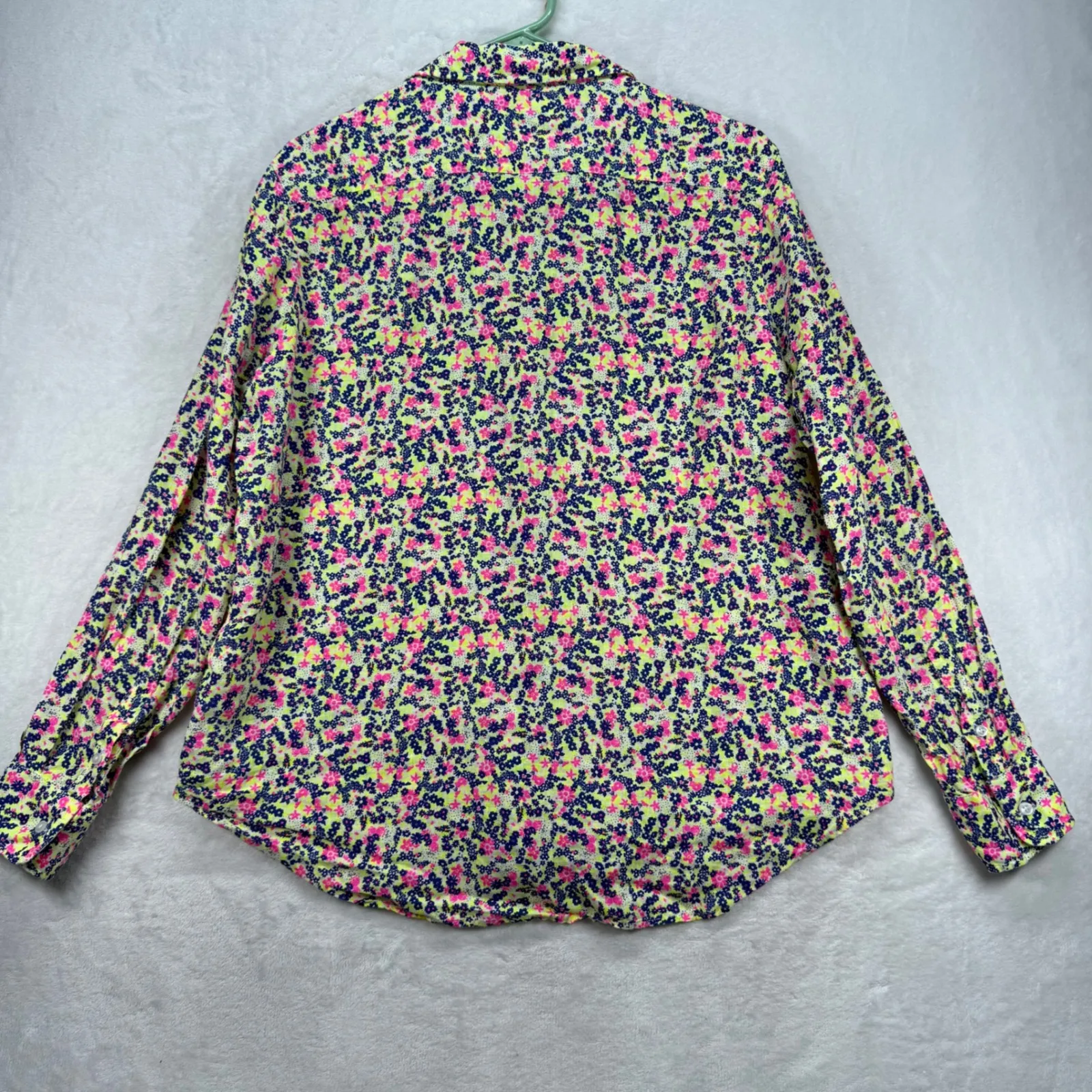 Frank & Eileen Floral Button Down Linen Shirt Woven in Italy Size Small - Image 10