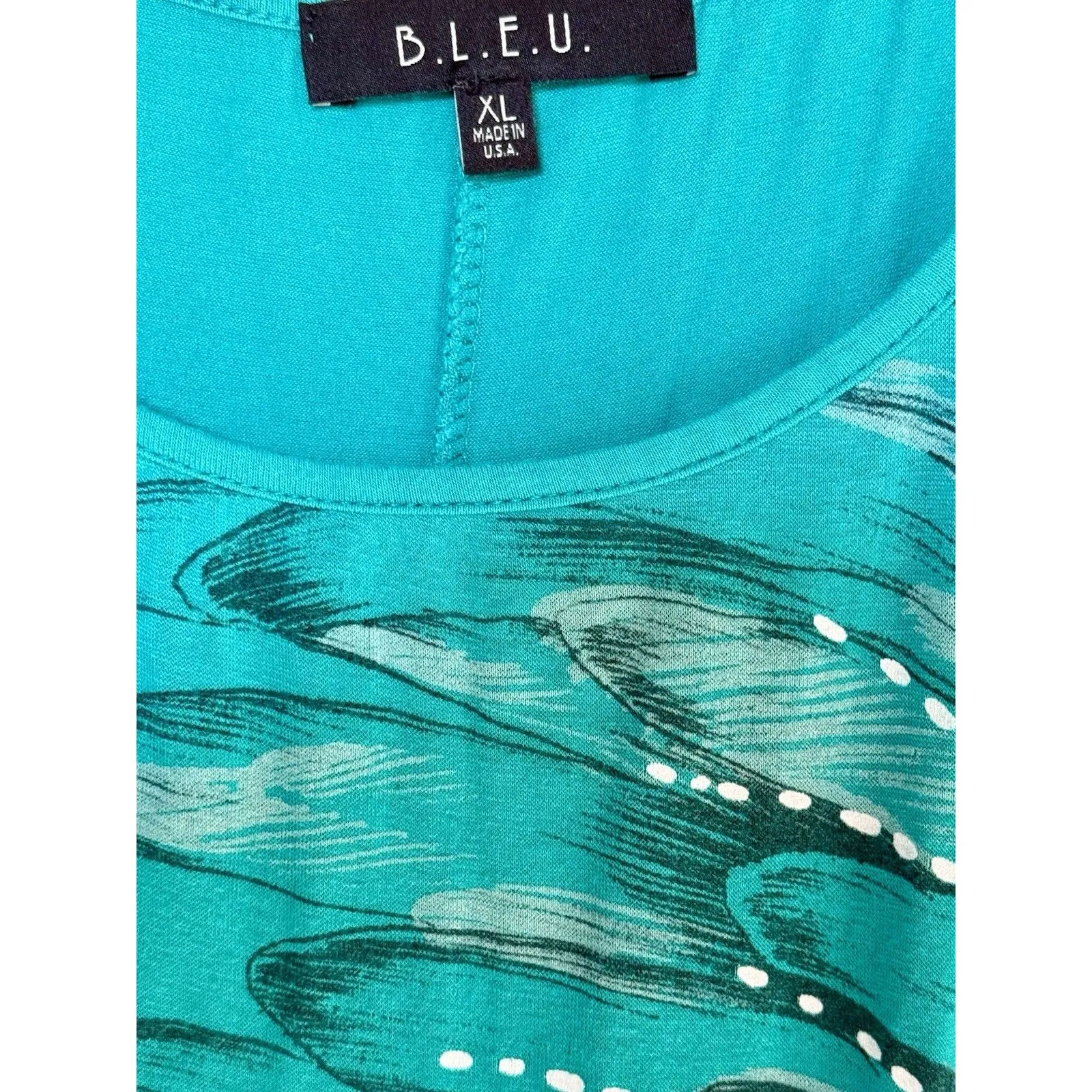 B.L.E.U. Embellished Top Womens XL Blue Knit Mede USA Y2K Grunge - Image 4