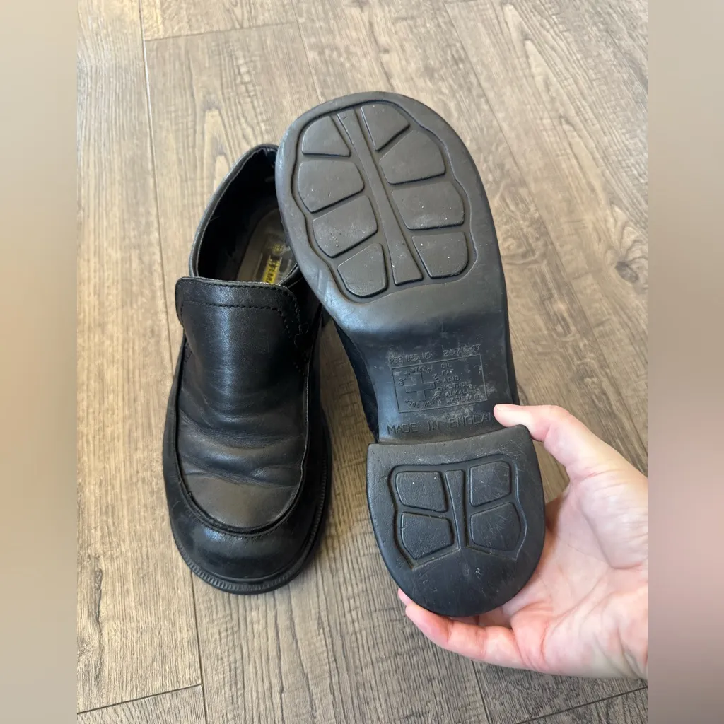 Vintage Dr. Martens Mie Mono Black Chunky Block Heel Loafers- Size 9 - Image 4