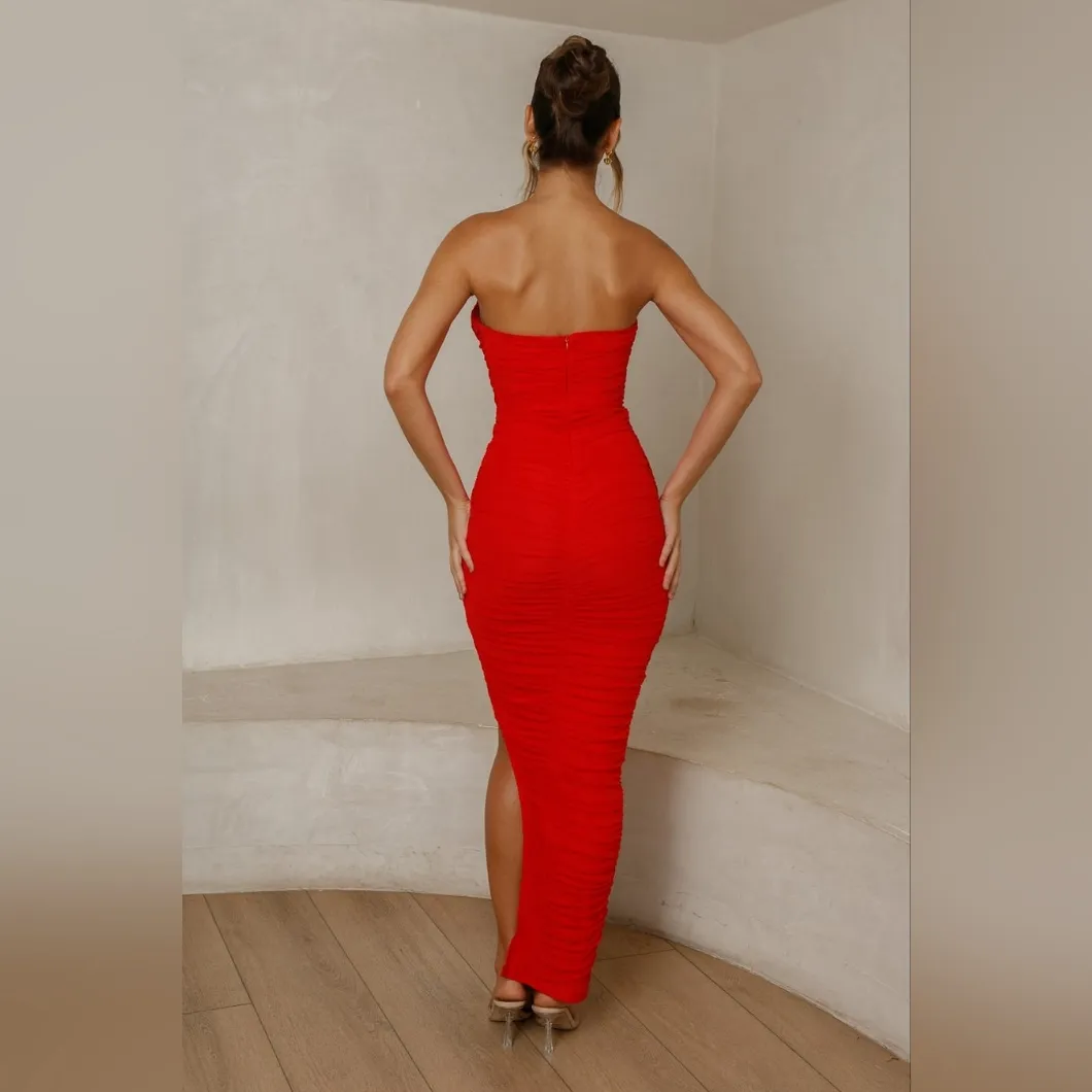 Jaus Isabelle Red Maxi Dress Size 8 - Image 3