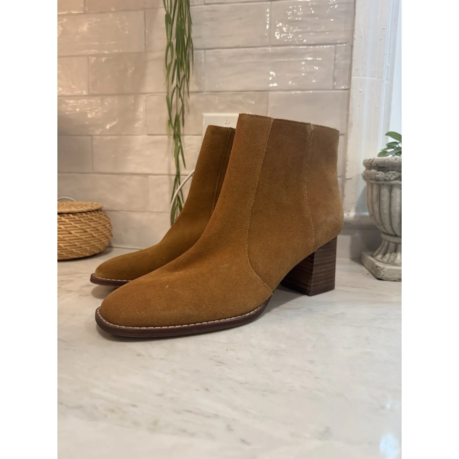 MADEWELL Bryce Suede Brown Leather Chelsea‎ Ankle Boot Bootie Size 10 New *flaw - Image 2