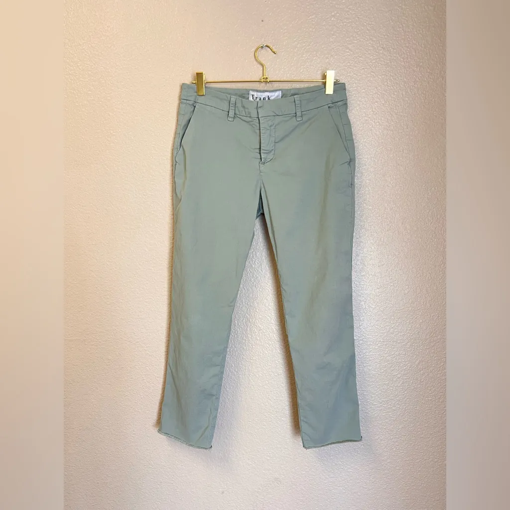 Frank & Eileen Wicklow Italian Chino Cotton Cropped Pants In Rosemary Size 4 - Image 2