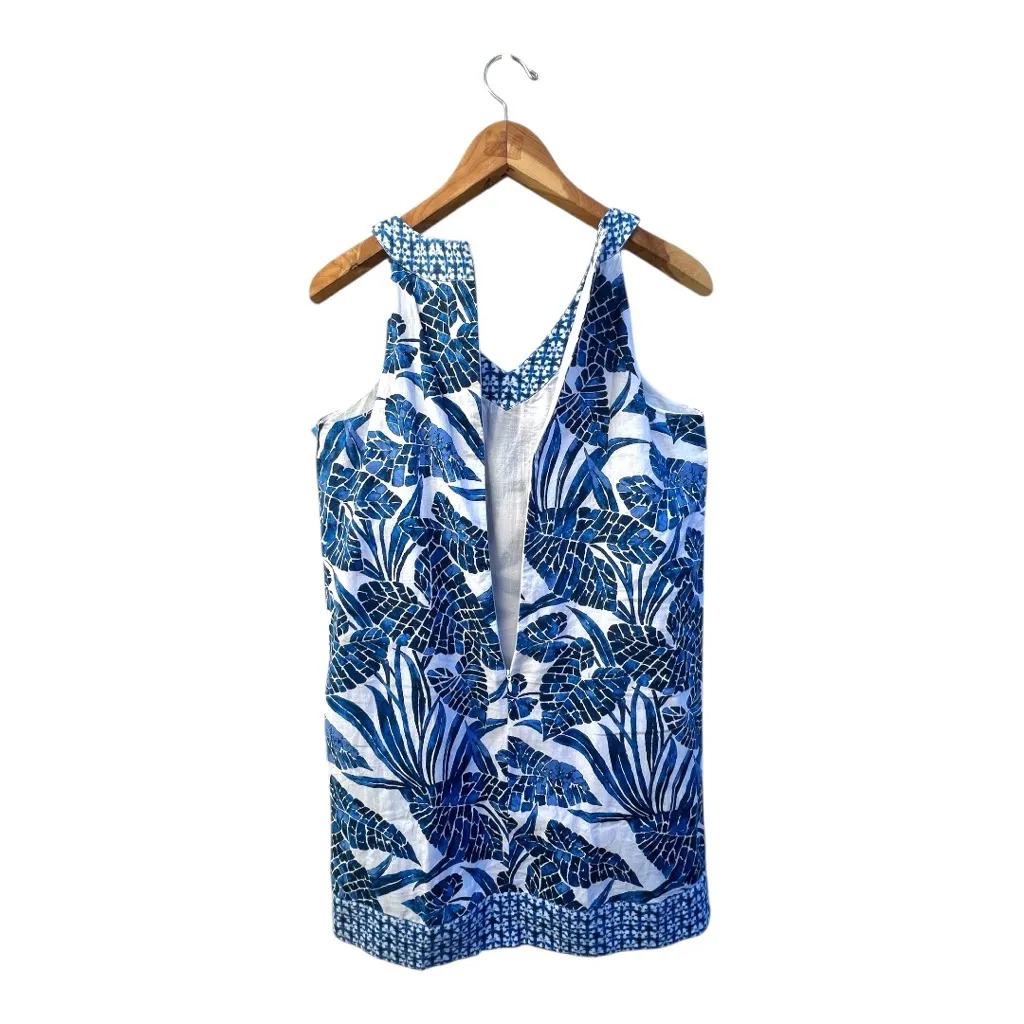 Tommy‎ Bahama Mosaic Palm Linen Dress
Blue tropical print on white
100% Linen - Image 7
