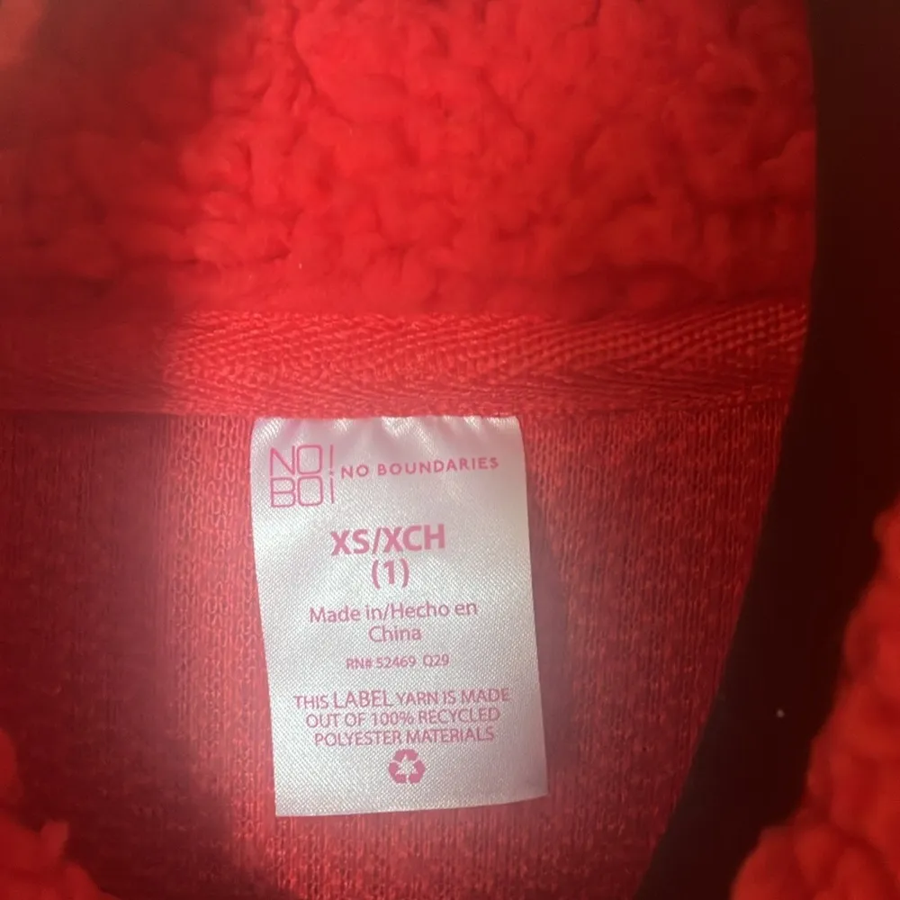 No Boundaries Red Fleece pullover with High Collar xs - Image 4