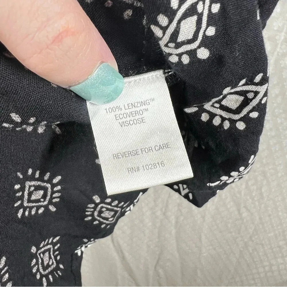 Garnet Hill Black White Diamond Print Remi Draped‎ Romper - Image 5